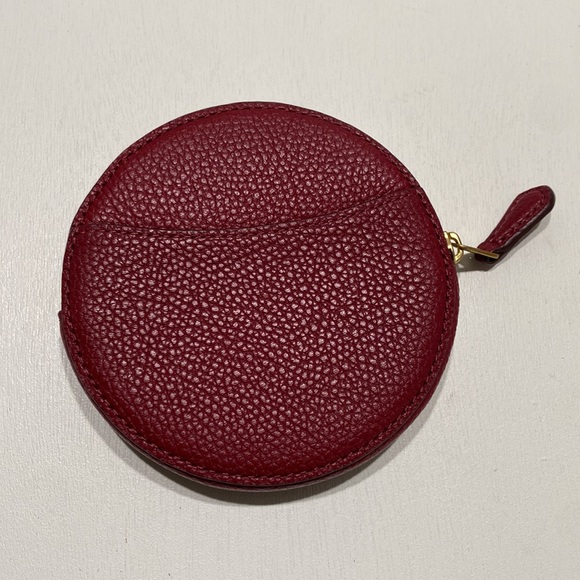 Coach Red Rexy Carriage Rainbow Round Coin Purse Zip Leather New Wallet Glitter - Picture 5 of 6